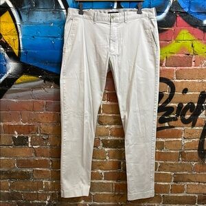 J.CREW Mercantile Flex-greige cotton blend stretch SLIM flat front khaki pants
